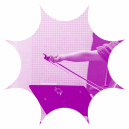 Hand mit Geigenbogen in einem Stern